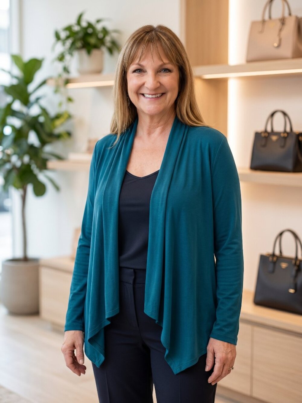 Teal Open Front Cardigan | Lightweight Women's Cover-Up